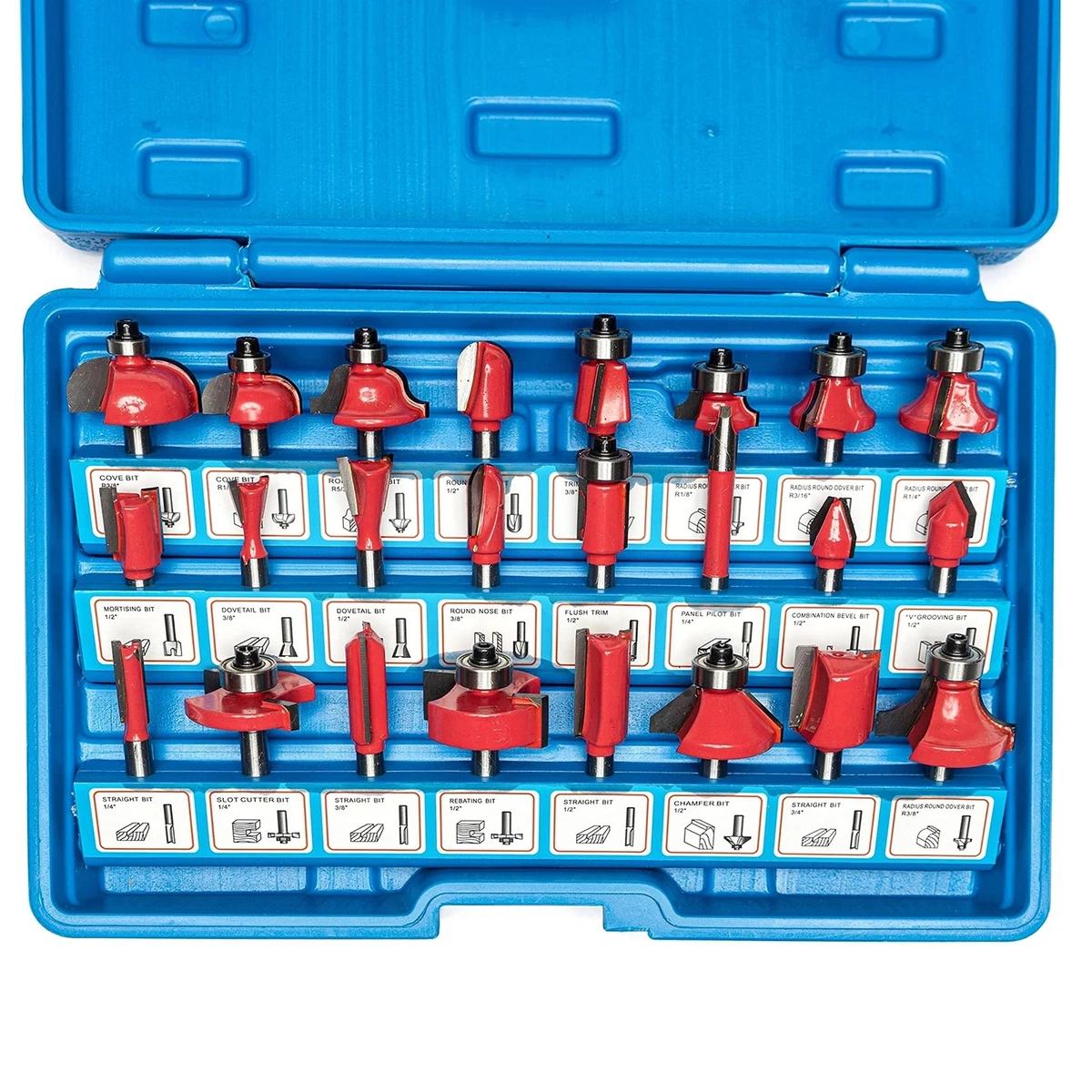 HILTEX 10108 Tungsten Carbide Router Bit Set Woodworking Tools and Accessori