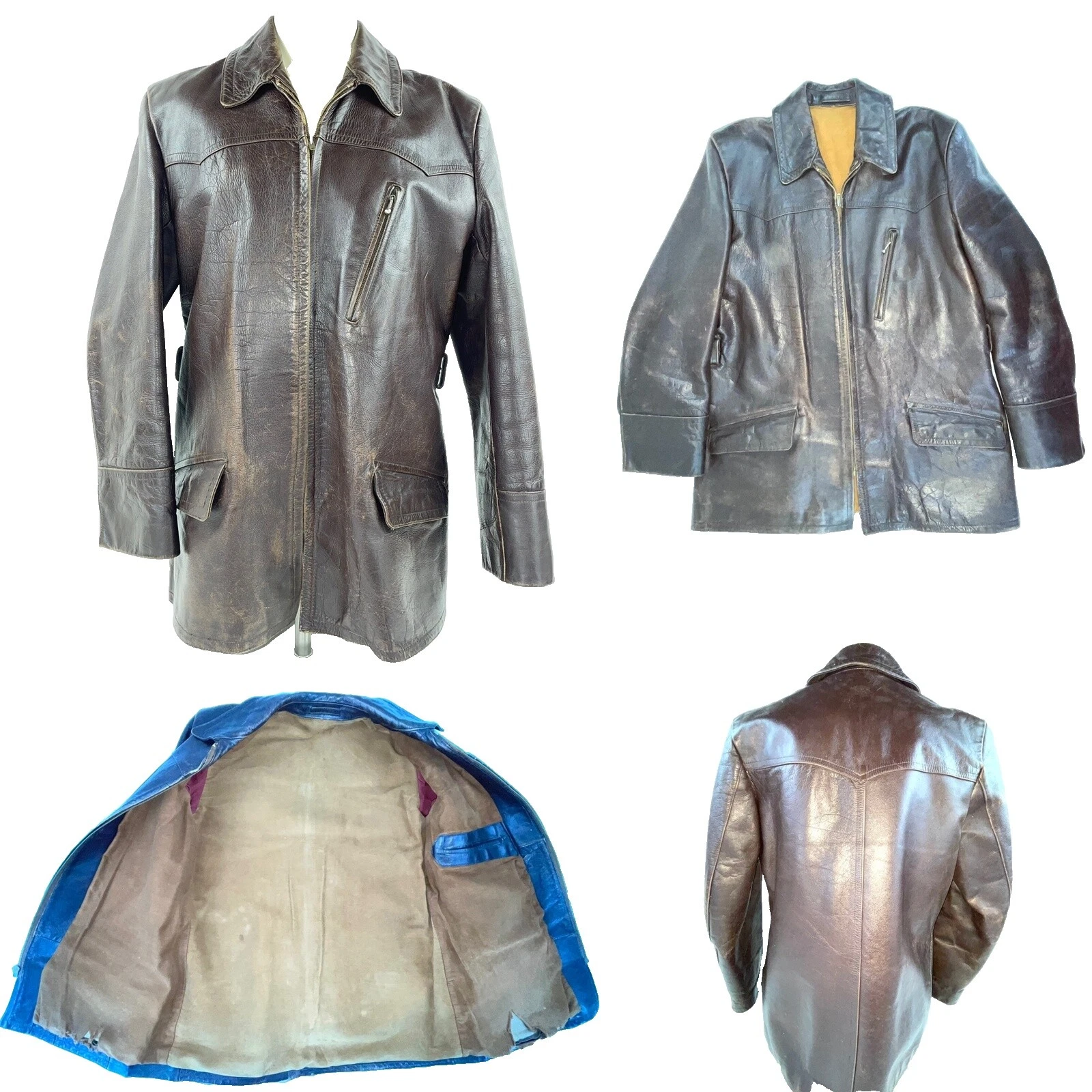 Leather Casual Abrigos y chaquetas abrigos Vintage 1950s para Hombre