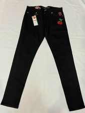 CRIMINAL DAMAGE BLACK JOKER  SKINNY STRETCH UNISEX JEANS