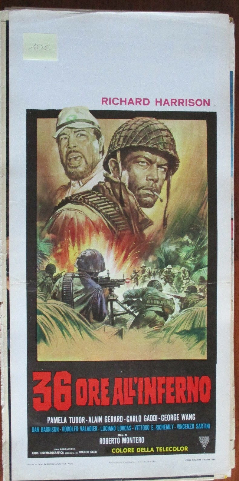 Locandina originale film 36 ore all'inferno (1969) - Regia di Roberto Bianchi Montero