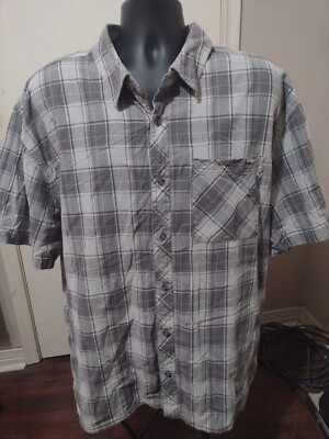 Cabela's Shirt Adult 3XL XXXL Gray Button Up Camp Pocket Outdoor Men's