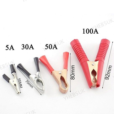 5A/30A/50A/100A Alligator Clips Clamps For Car Test Probe Crocodile Clip 8H