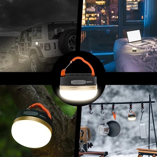 2x Lámpara de Camping LED Linterna de Camping USB Recargable con Banco de Energía 1800mAh Portátil - Imagen 3 de 14