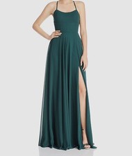 $298 Faviana Couture Women's Green Couture Chiffon Lace Up Gown Dress Size US 6