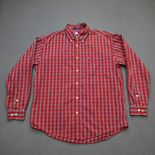 Y2K Tommy Hilfiger Button Down Shirt Men s Size Red Plaid Long Sleeve Y2K