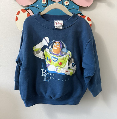 Vintage Disney Store Buzz Lightyear Graphic Print Blue Pullover Sweatshirt 2/3