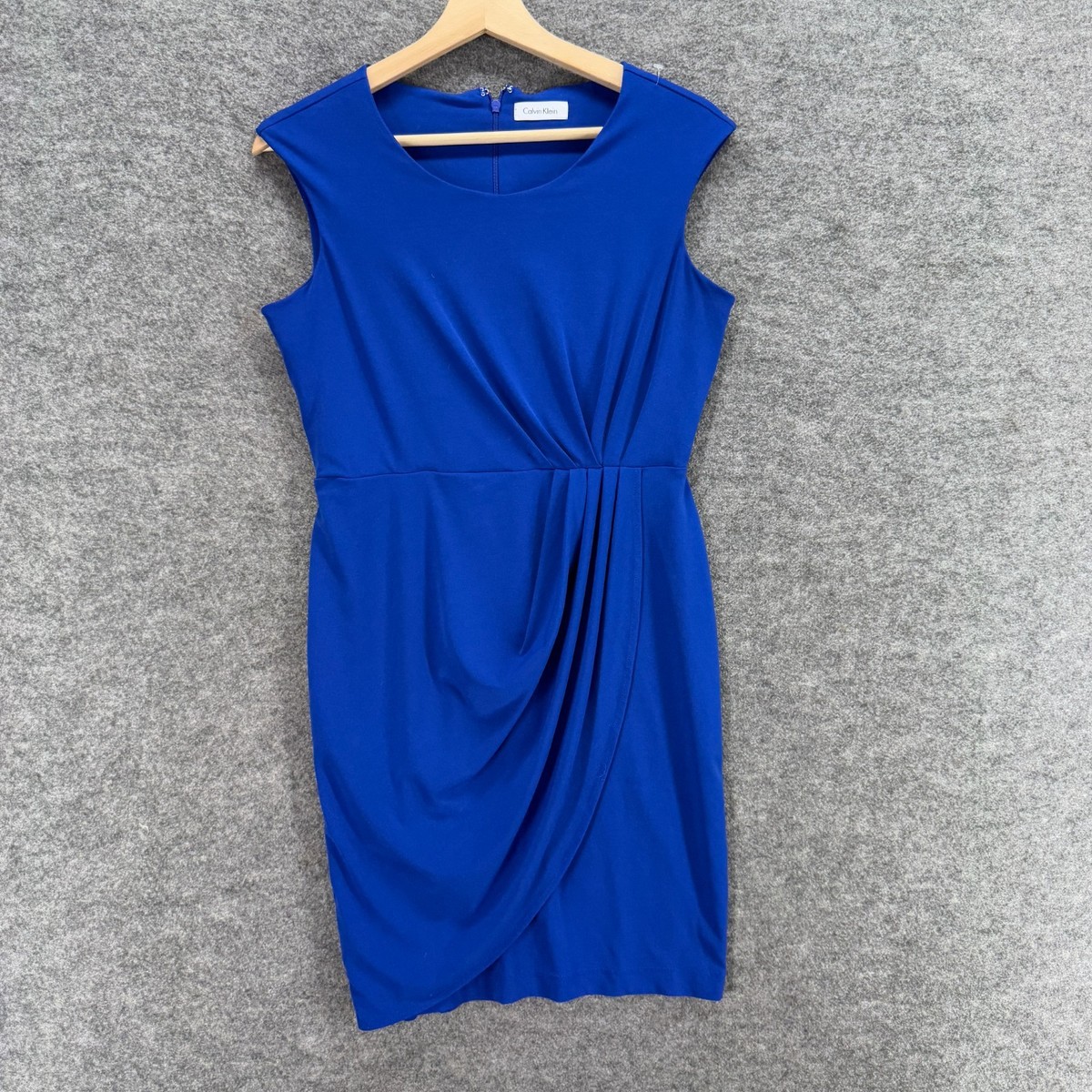 Calvin Klein Dress Women S Blue Sheath Short Zipper Sleeveless Midi Calvin Klein Dress Women S Blue Sheath Short Zipper Sleeveless Midi