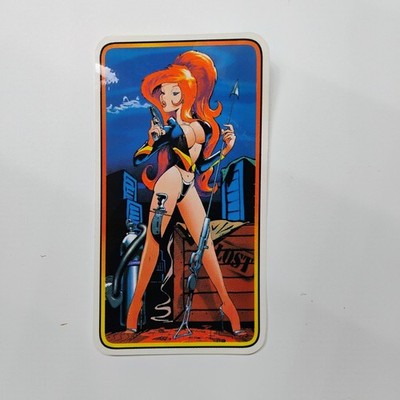 Lost Surfboards Sexy Redhead Girl Sticker VTG 1990's Surfing Skate Streetwear