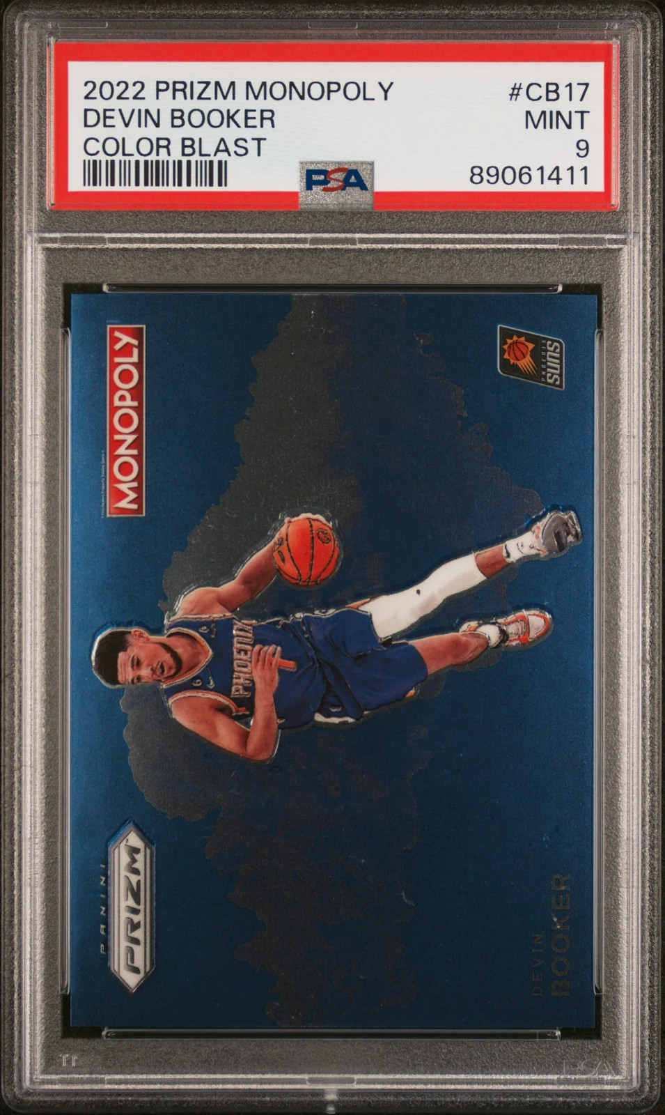 2022 Panini Prizm Monopoly Color Blast Devin Booker #CB17 PSA 9 Mint