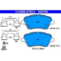 Bremsbelagsatz Scheibenbremse ATE 13.0460-2784.2 FüR Ford Fiesta VI B-Max