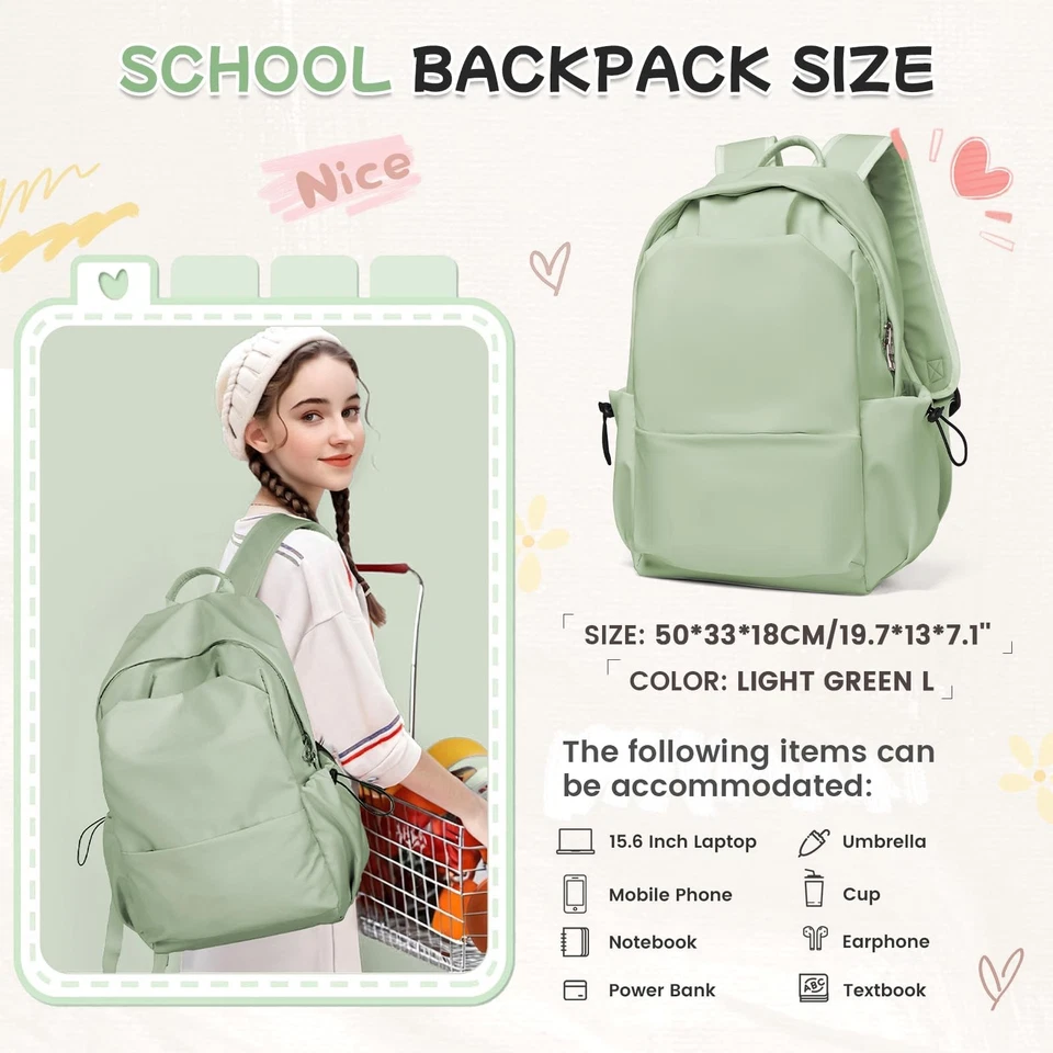 Zaino Scuola Media Ragazza Zaino da Scuola Superiore Leggero Zaino Università - Immagine 2 di 4