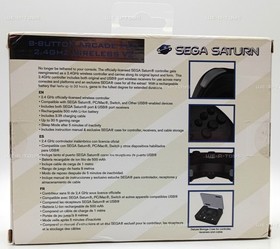 Sega Saturn Black 8-Button Arcade Pad 2.4 GHZ Wireless V2 Video Game Remote 2012