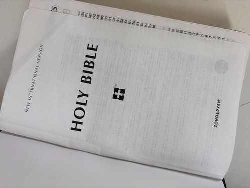 NIV Large Print Reference Bible Leather Look Red Letter Black Zondervan 2011 - Imagen 3 de 19