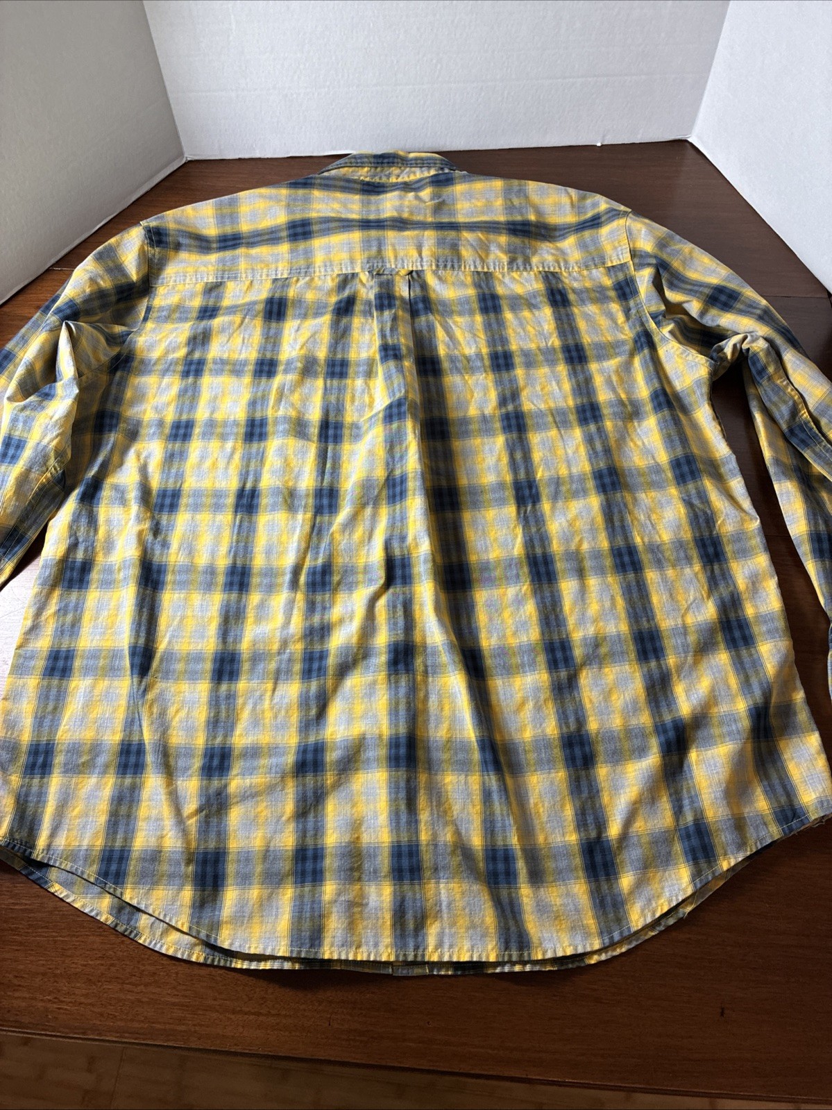 Ralph Lauren Chaps Mens XL Shirt Yellow Blue Plaid VTG Long Sleeve Button-Down thumbnail 11