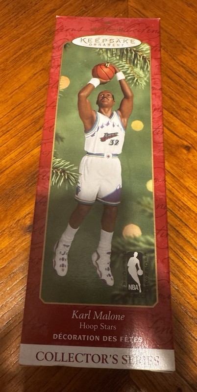 VINTAGE 2000 NBA HALLMARK KEEPSAKE KARL MALONE HOOP STARS CHRISTMAS ORNAMENT