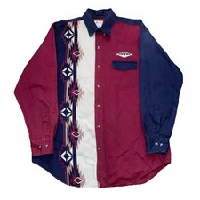 VTG 90s EXPRESS RIDERS Shirt Mens L Color Blo...