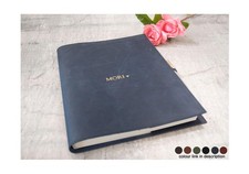 Amalfi A4 Italian Leather Refillable Journal Navy Free Initials Engraving!