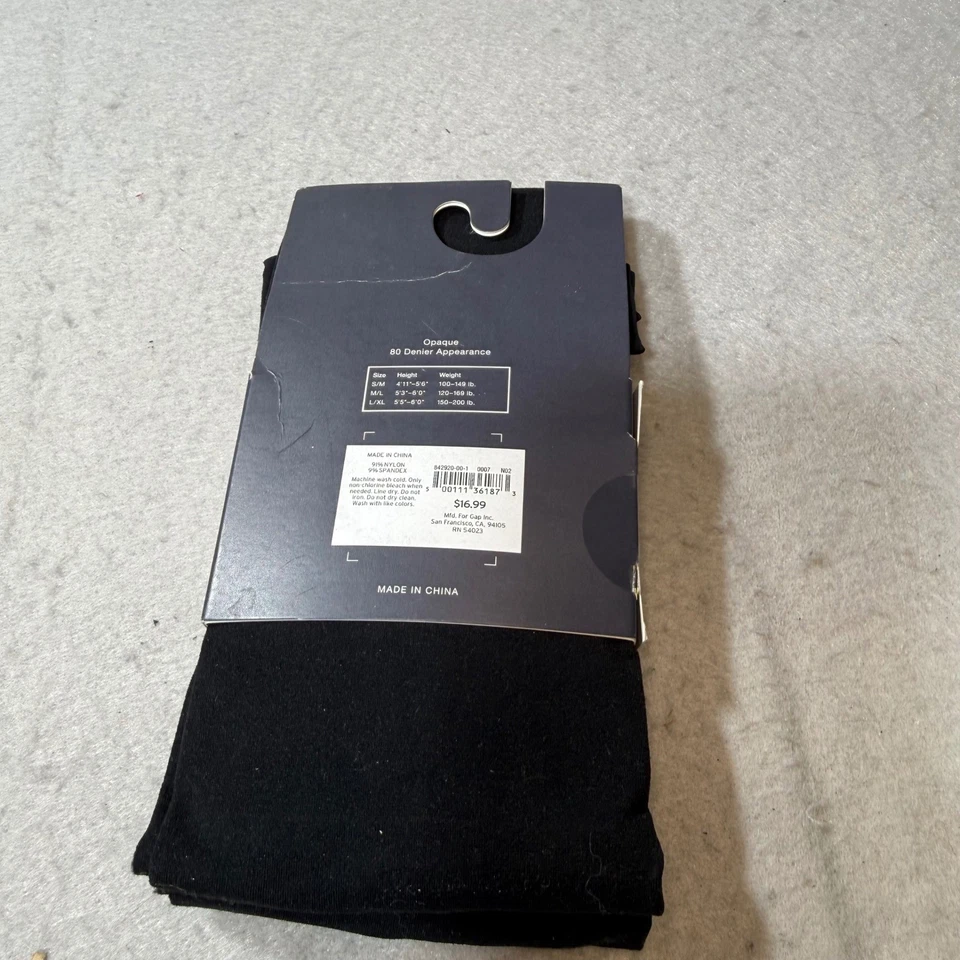 Medias GAP Mujer L XL Negras Opacas 80 Denier Apariencia 1 Par Nuevas Foto 3 de 4