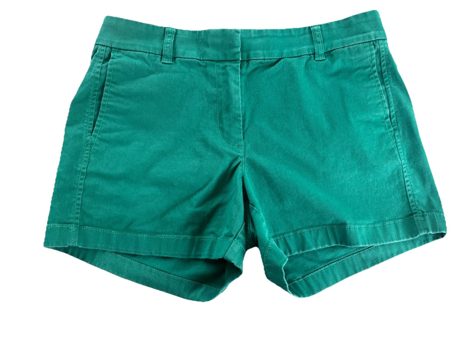 J. Crew Classic Chino Shorts Size 4 97% Cotton In Kelly Green 4” Inseam Women’s