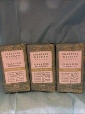 Crabtree Evelyn Pear Pink Magnolia Bar Of Soap 5.5 Oz Lot Of Three USA Made