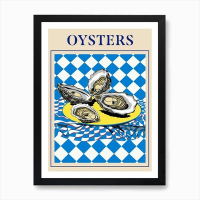 Austern Meeresfrüchte Poster Kunstdruck gerahmt Wandbild Poster Leinwanddruck Bild