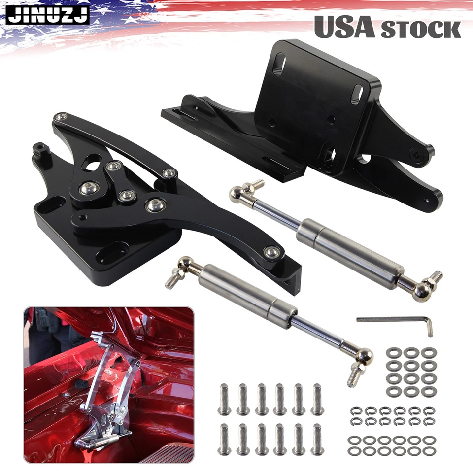 Left and Right Side Billet Hood Hinge Kit Pair For 1964-1966 Ford Mustang - Imagem 2 de 4