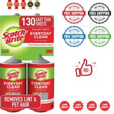 Scotch-Brite Lint Roller Twin Pack, 2 Rollers, 65 Sheets Per Roller, 130 Sheets