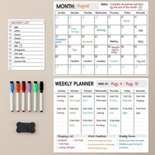 LANDNEOO Magnetic Dry Erase Calendar for Refrigerator, 14X11 inches, Style 2