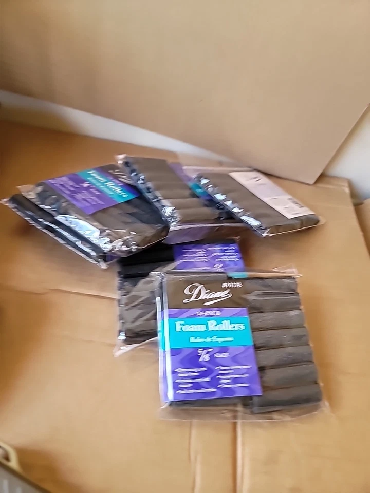 Rodillos de espuma satinada Diane, negro 5/8 pulgadas, 14 unidades (paquete de 6) Foto 3 de 4