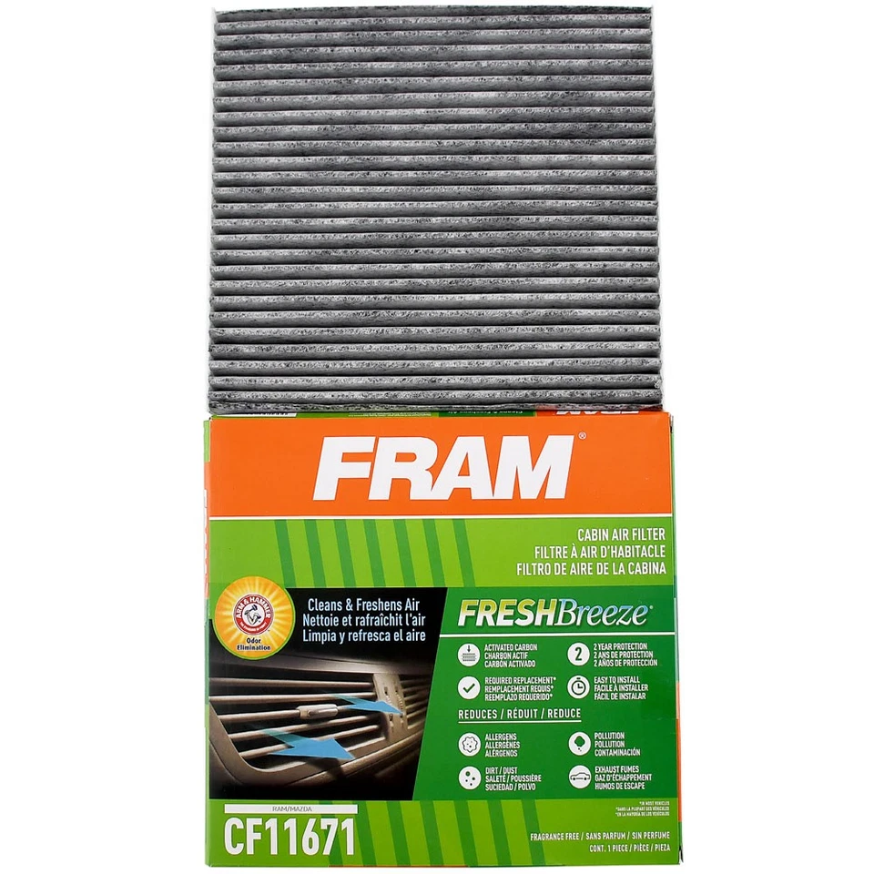Filtro de ar FRAM Fresh Breeze cabine para 2007-2012 Mazda CX-7 2016-2025 RAM 1500 - Imagem 2 de 4