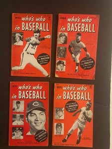 1969,73, 75,and 71 Whos Who in Baseball Guides Lot Of 4. w/Luis Tiant autograph