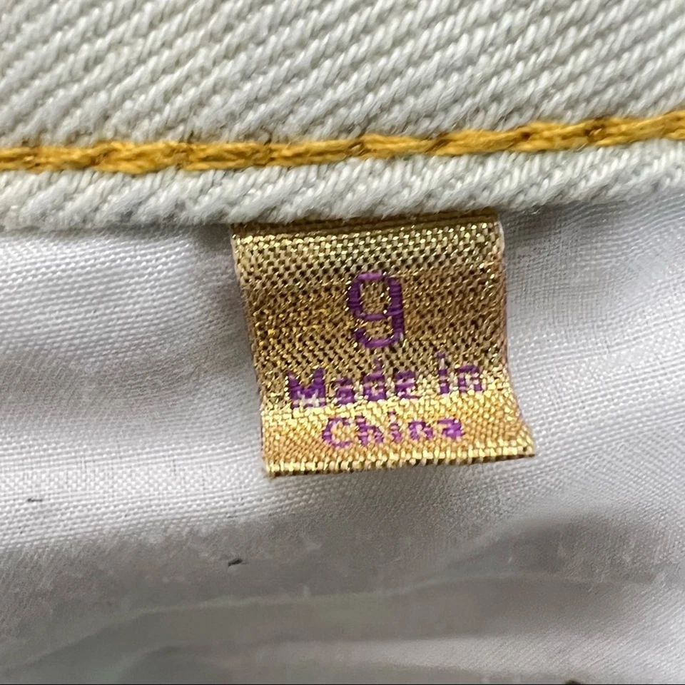 Bermuda jeans cortada princesa Vera Wang nascida para governar gravata tamanho 9 B75 - Imagem 3 de 4