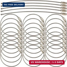 60PCS 6 inch Stainless Steel Wire Keychains Cable, Key Rings, Heavy Duty Luggage