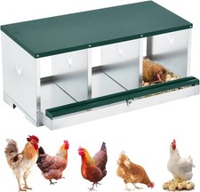 Metal Chicken Hens Nesting Boxes 3/4/6/8 Hole Roll Away Egg Laying Box for Coop