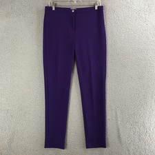 Calvin Klein Pants Womens 8 Dress Trousers Slim Straight Leg Stretch Purple