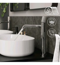 GoodHome Levanna XL Chrome effect RoundBasin Mixer Tap