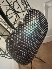 Black Sequin Evening Clutch Purse Chain Shoulder Bag