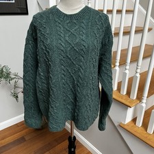 J. Crew Men s XL Sweater Wool Green Vintage Grunge Fisherman Chunky