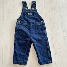 Vintage OshKosh B'Gosh Vestbak Blue Denim Overalls USA MADE Baby 12 Months