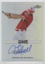 2017 Leaf Perfect Game All-American Classic Metal Silver Nick Schnell Auto y0i