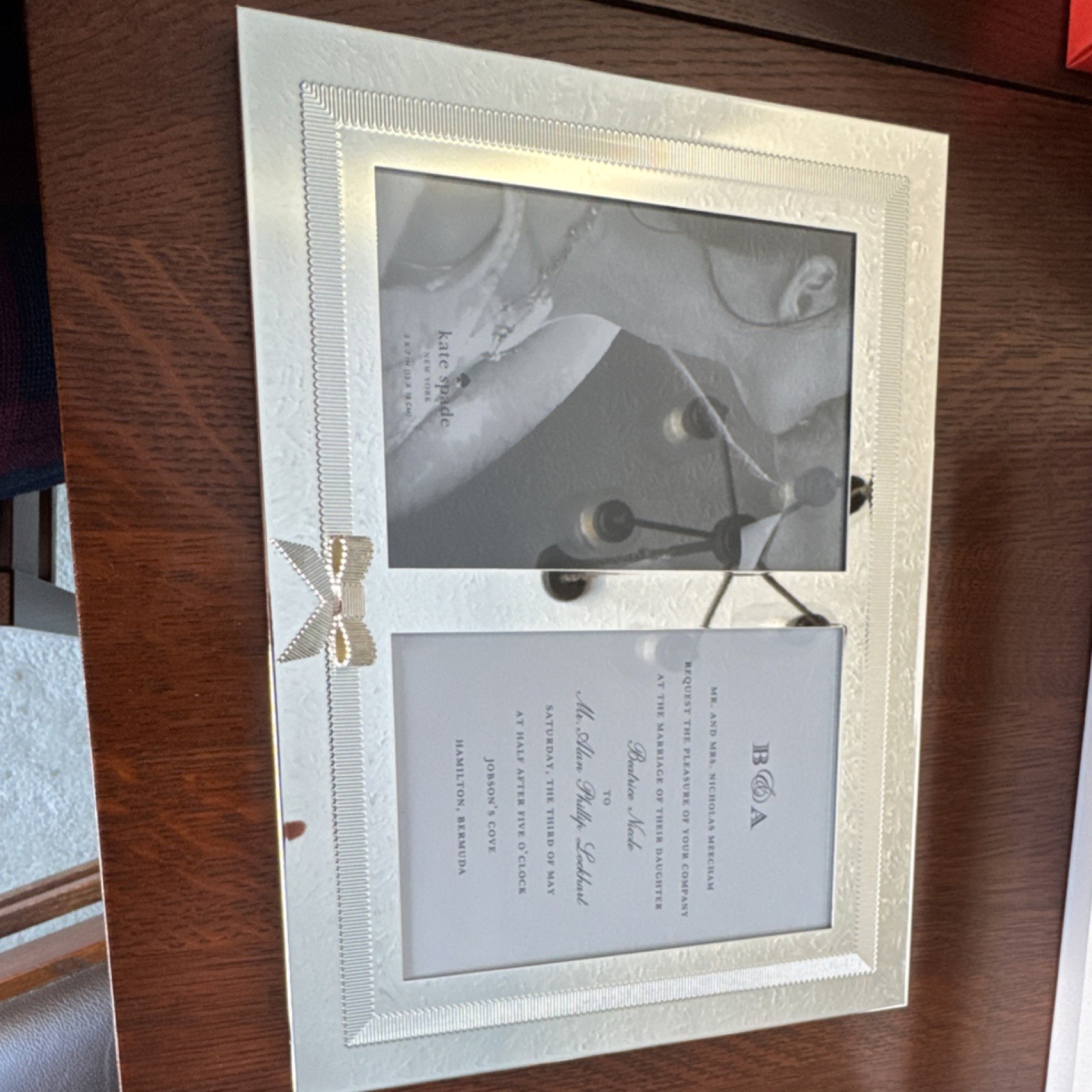 kate spade new york Grace Avenue Double Invitation Frame Silverplate 5x7"