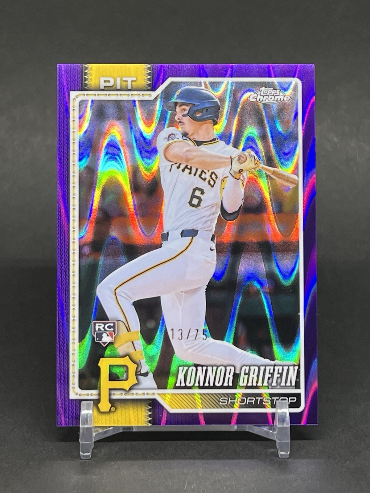 2026 Topps Chrome Konnor Griffin RC Purple RayWave /75 #74 Pittsburgh Pirates