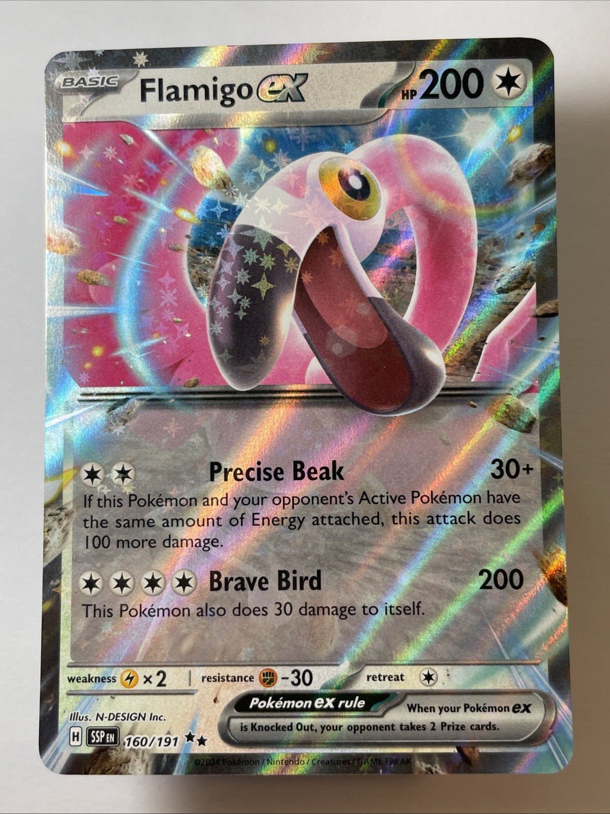Flamigo ex 160/191 - Sv08: Surging Sparks Holo (NM)