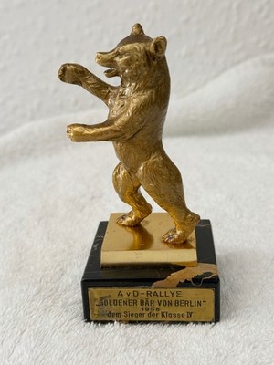 originale Motorsport-Trophäe AvD-Rallye ''Goldener Bär von Berlin'' 1958