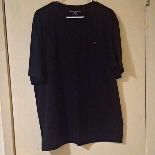 Tommy Hilfiger Men's Black Logo Crew Neck Short Sleeve T-Shirt Size 2XL