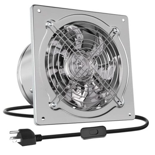 8 Inch Kitchen Exhaust Fan, 576CFM Metal Bathroom Exhaust Fan, Wall Mounted