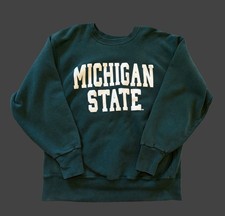 Vintage Michigan State Spartans Crewneck Sweatshirt Size XL Made In USA Green