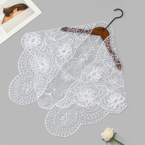 Kwiatowy koronkowy trójkątny szal dla kobiet moda chusta na głowę lekki poliester - Zdjęcie 4 z 36