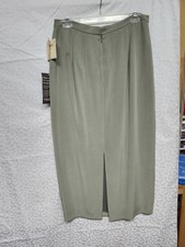 NWT Dana Buchman 100  Silk Taupe Lined Straight Skirt Size 14