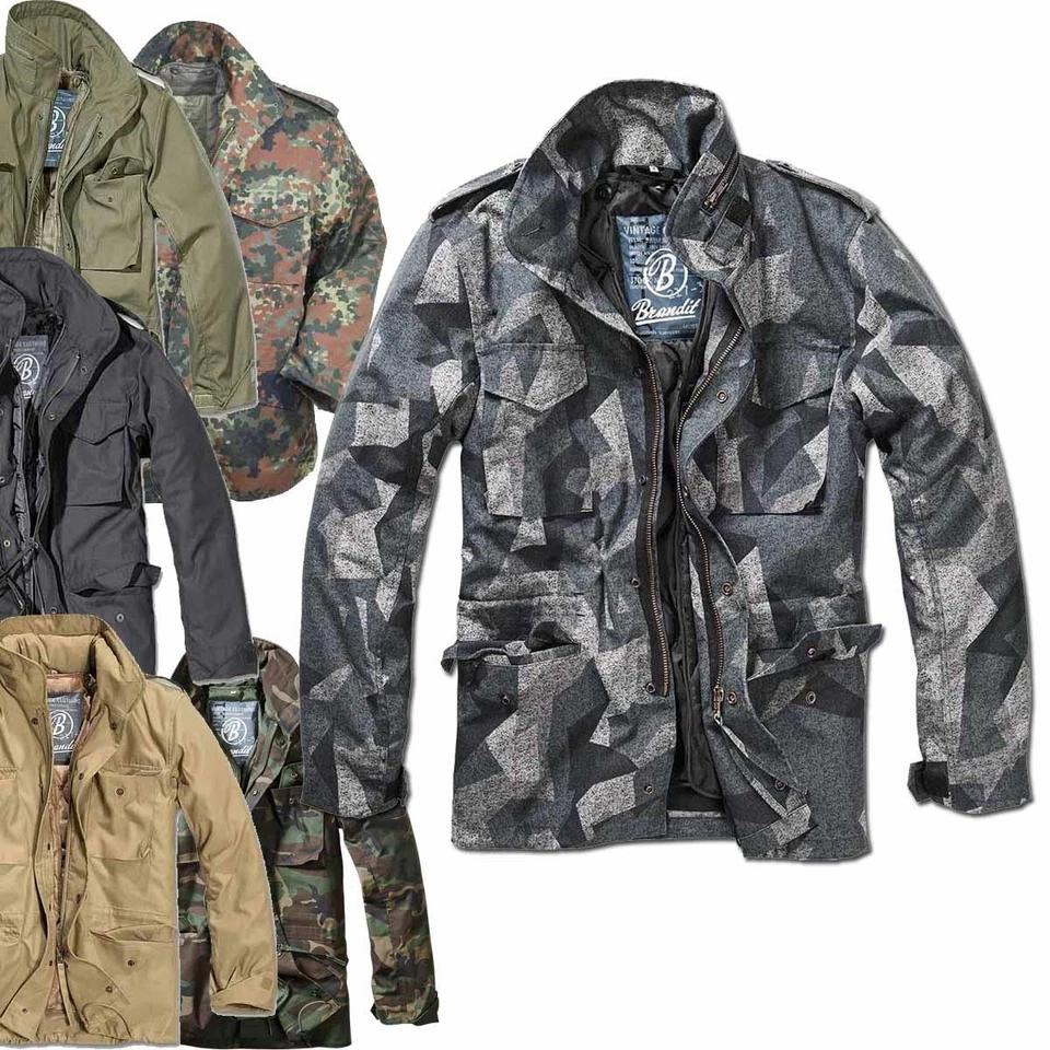 US M65 Feldjacke Brandit Wasserabweisend Steppfutter Kapuze Übergangsjacke